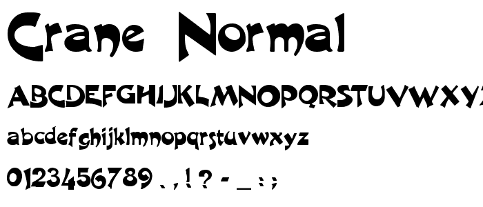 Crane  Normal font